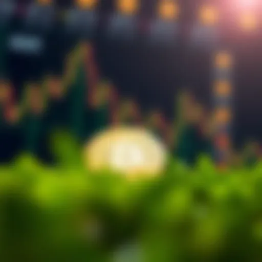 Graphical representation of market trends in cryptocurrency