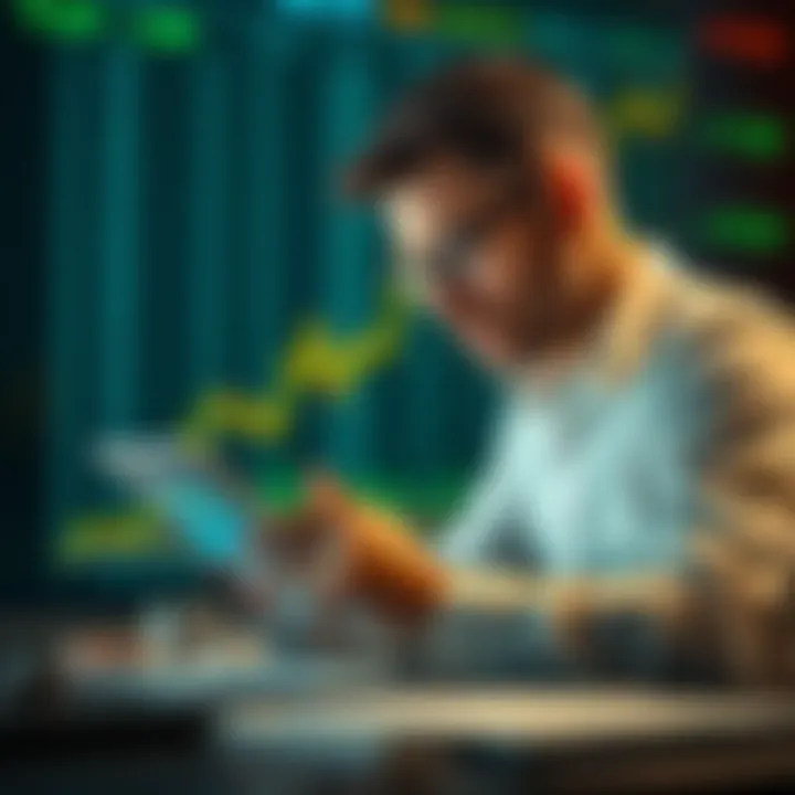 Investor analyzing stock performance data