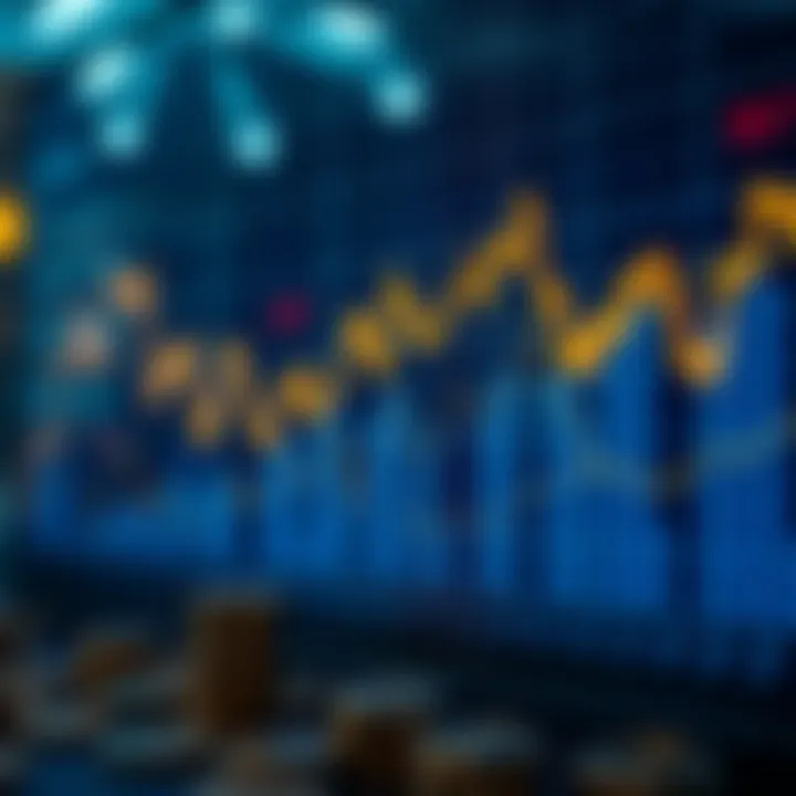 A digital graph illustrating market fluctuations in cryptocurrencies