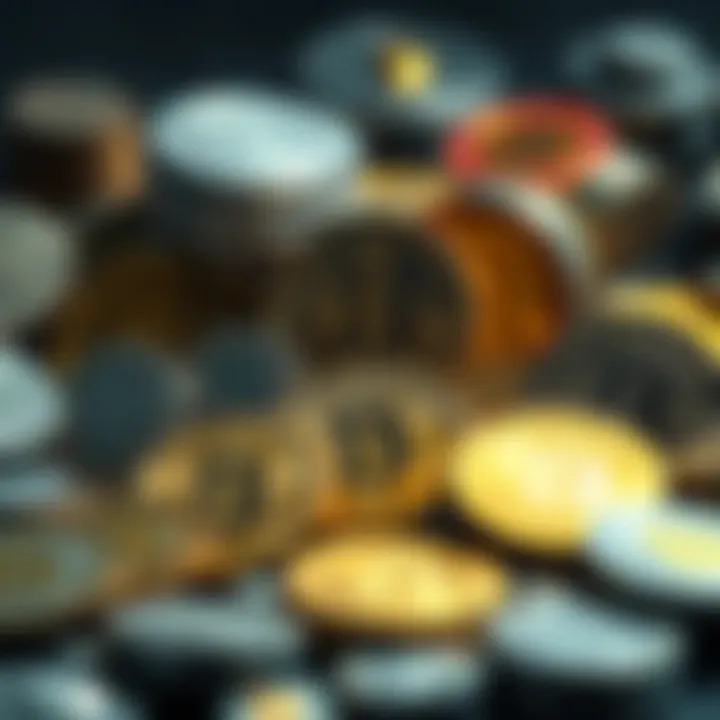 Collection of various cryptocurrencies for investment