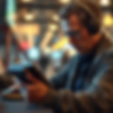User Experience with Wallets User interacting with a fully opening wallet for digital assets