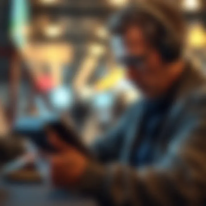 User Experience with Wallets User interacting with a fully opening wallet for digital assets