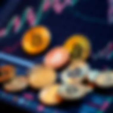 Conceptual image of a digital asset portfolio with altcoins