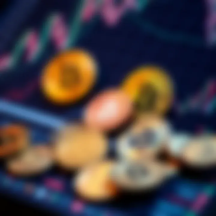 Conceptual image of a digital asset portfolio with altcoins