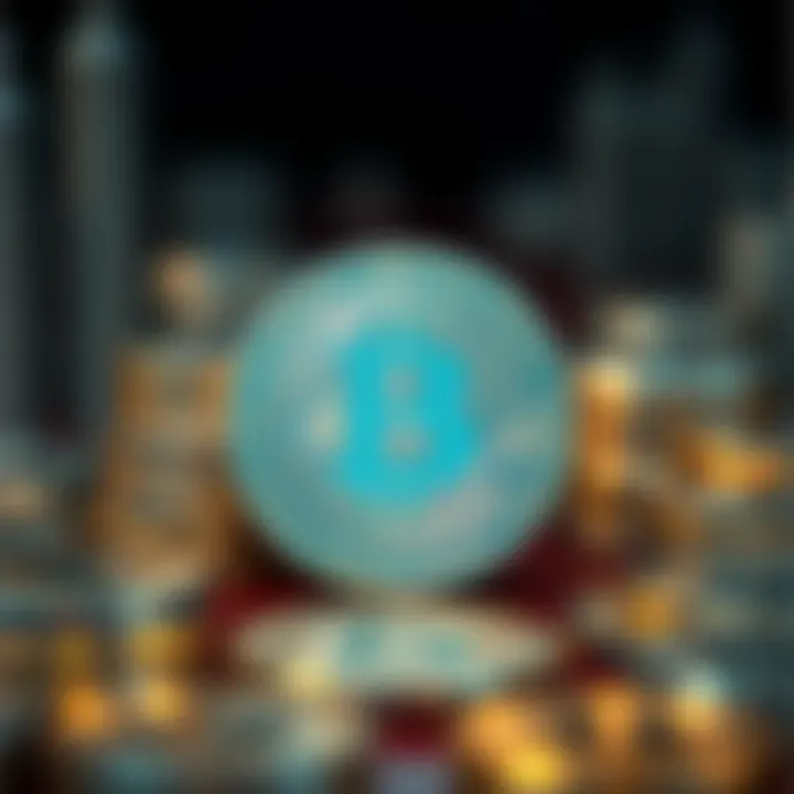 Integration of Cryptocurrency and Collector Coins A visual representation of cryptocurrency symbols intertwined with collector coins