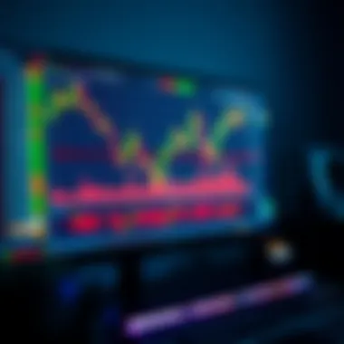 Cryptocurrency Market Analysis An analytical view of cryptocurrency charts and trading data on a computer screen