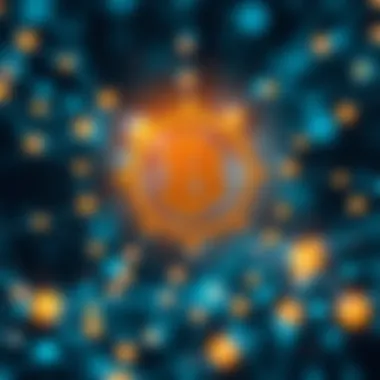 Illustration of decentralized network concept