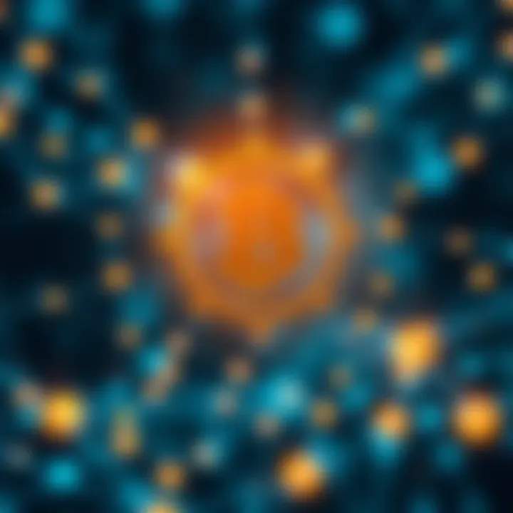 Illustration of decentralized network concept