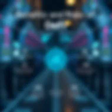 Infographic highlighting the benefits and risks of DeFi.