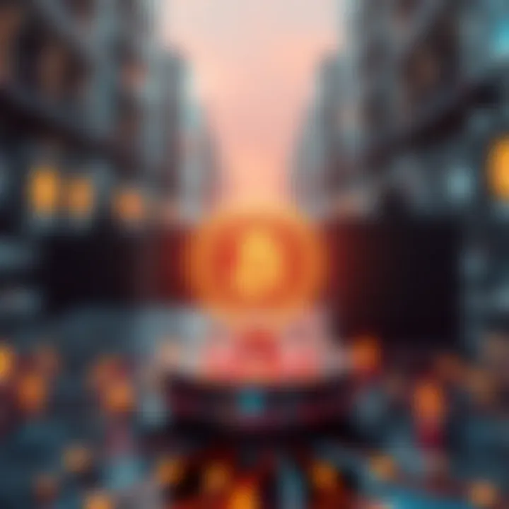 Graphical illustration of blockchain technology supporting DeFi.