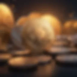 A digital representation of various cryptocurrencies