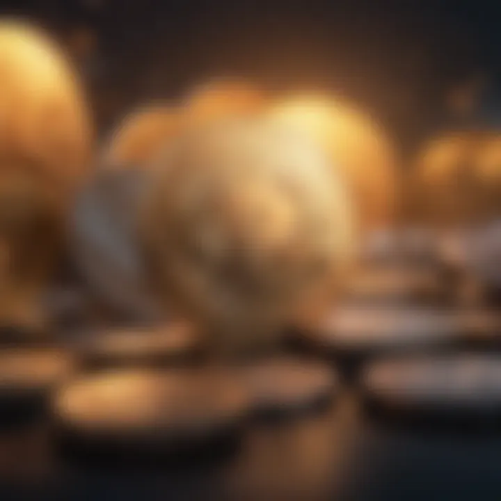 Diverse Cryptocurrency Portfolio A digital representation of various cryptocurrencies