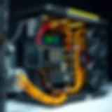 High-performance cryptocurrency mining rig showcasing advanced hardware components