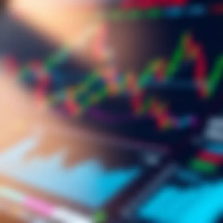 A close-up of financial charts and graphs representing market trends