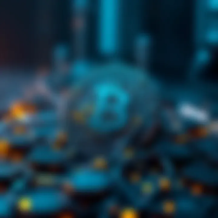 An artistic depiction of blockchain technology symbolizing security and decentralization in cryptocurrency