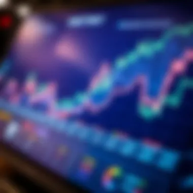 A dynamic chart illustrating market trends and price fluctuations of cryptocurrencies over time