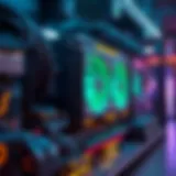 High-performance cryptocurrency mining rig showcasing advanced hardware components