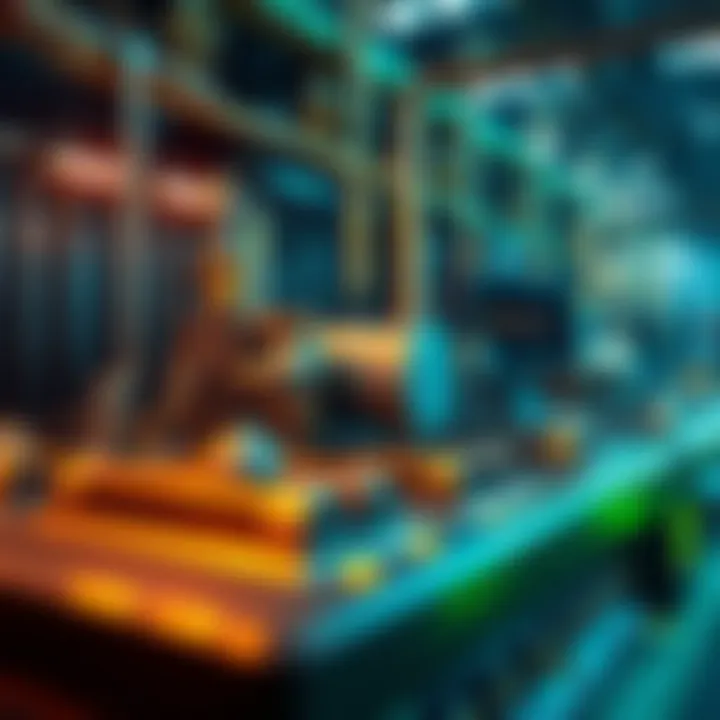 Diagram illustrating the setup of a helium mining operation