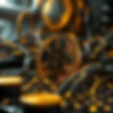 Blockchain Technology in Mining A graphical representation of blockchain technology and its interconnections in cryptocurrency mining.
