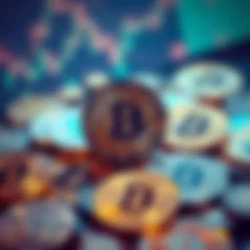 Diverse cryptocurrency coins representing a16z investments