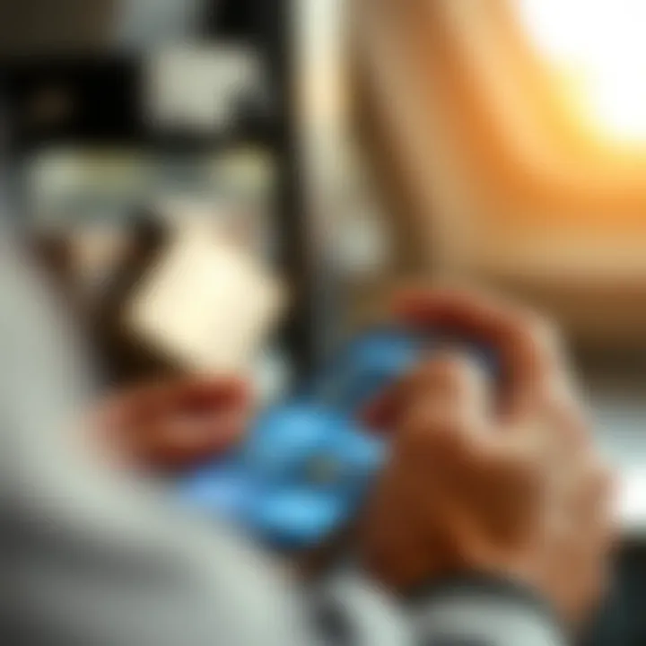 Mobile Crypto Wallet App A close-up view of a user interacting with a mobile crypto wallet app