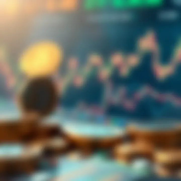 Conceptual representation of cryptocurrency exchange rates