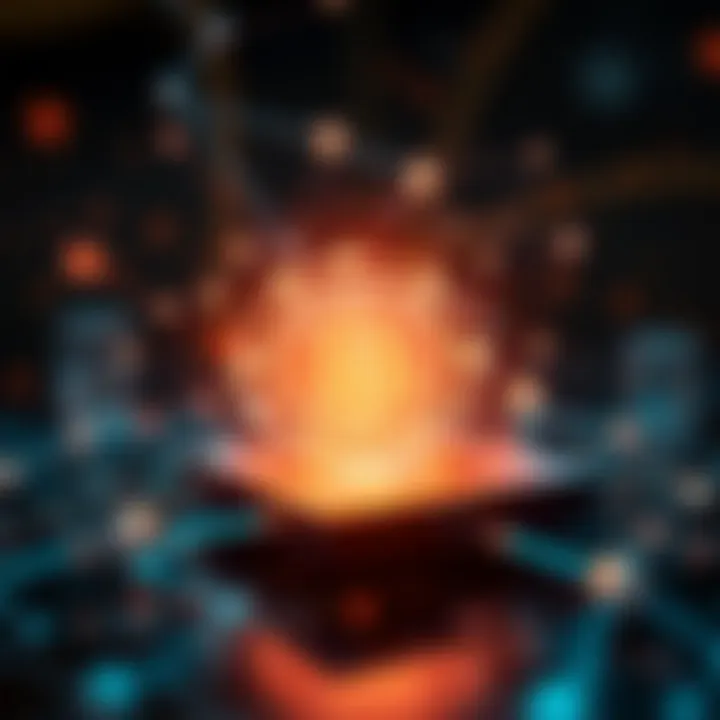 A visualization of blockchain technology in action