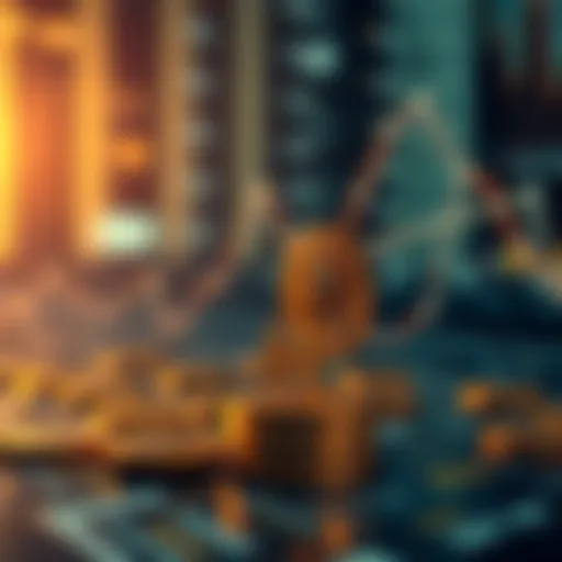 Conceptual representation of digital currency transactions