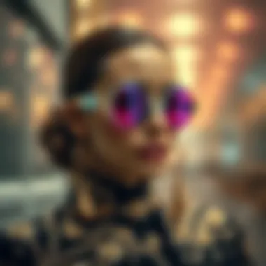 Fusion of Fashion and Technology A digital artwork symbolizing the fusion of fashion and technology in luxury branding