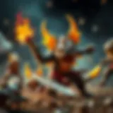 A vibrant Axie character engaged in battle