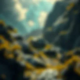 A digital landscape representing cryptocurrency discussions