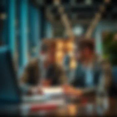 Two professionals engaging in a negotiation