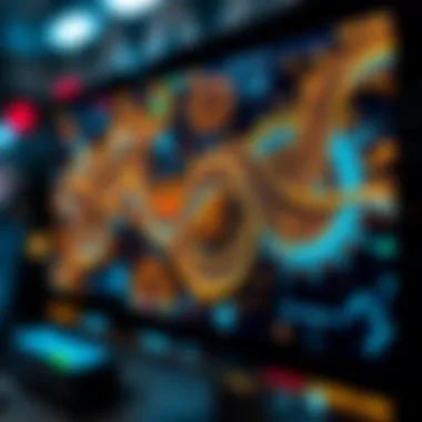 Close-up of an NFT screen with intricate digital designs