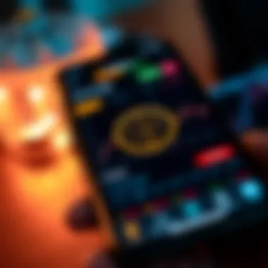 Cryptocurrency trading interface on a mobile device