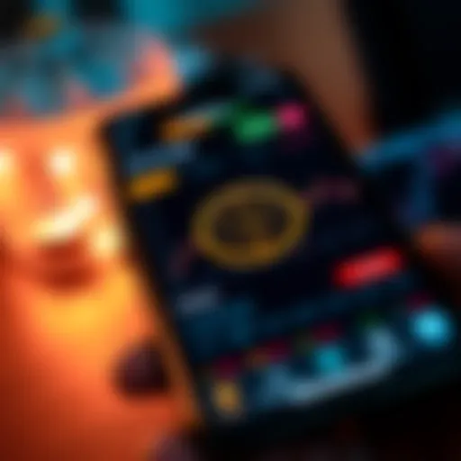 Cryptocurrency trading interface on a mobile device