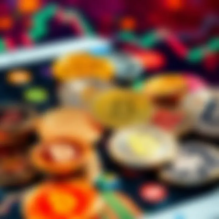 Overview of various cryptocurrencies available in an app