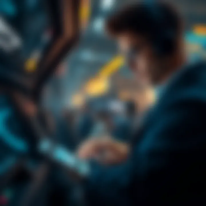 User navigating through a secure cryptocurrency app