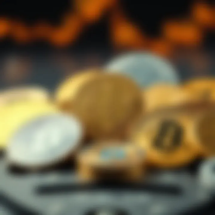 Diverse cryptocurrency coins showcasing portfolio diversity