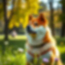 Shiba Inu in a lush park