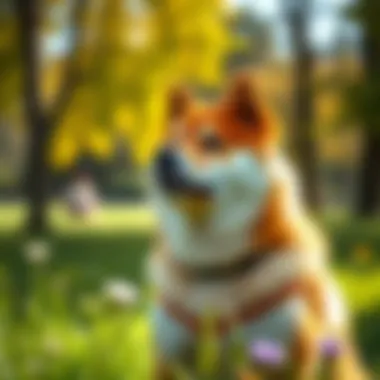 Shiba Inu in a lush park