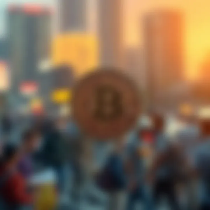 Conceptual illustration of digital currency integration in society