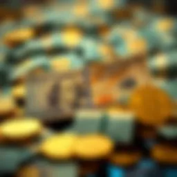 A visual representation of cash blending with digital currency symbols