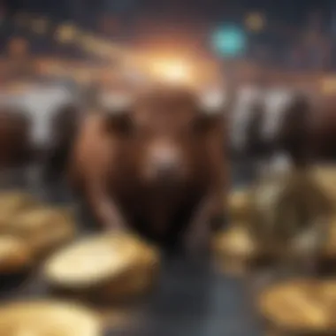 Conceptual representation of bullish options in cryptocurrency trading