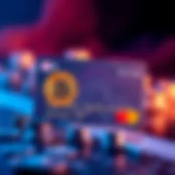 Modern crypto debit card design featuring digital currencies