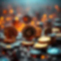 Digital representation of cryptocurrency evolution