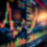 A close-up view of digital currency graphs illustrating market trends.