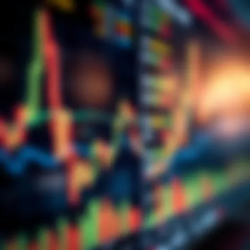 A close-up view of digital currency graphs illustrating market trends.