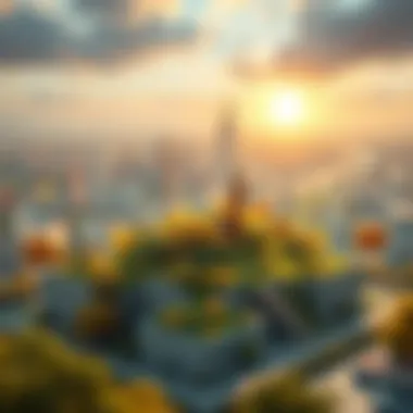 Visual Representation of Virtual Land Virtual land representation with digital graphics